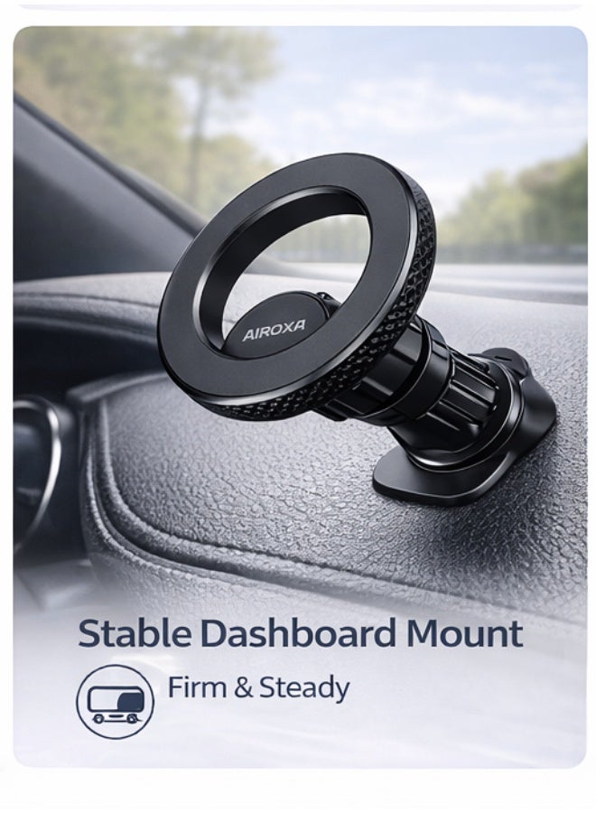 أيروكسا حامل هاتف مغناطيسي للسيارة مع دوران 360 درجة، مغناطيس قوي للتثبيت على فتحة التهوية أو لوحة القيادة، حامل جوال متوافق مع آيفون وأندرويد - Image 4